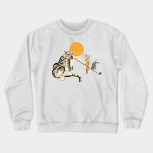 Minhwa: Tiger and Rabbits B Type (Korean traditional/folk art) Crewneck Sweatshirt